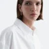 Chemise courte oversize en coton