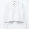 Chemise courte oversize en coton