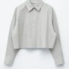 Chemise courte oversize en coton