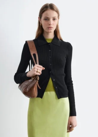 Chemise à côtes pointelles
