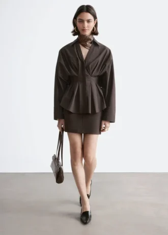 Chemise en coton ajustée à la taille