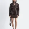 Chemise en coton ajustée à la taille