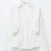 Chemise en coton ajustée à la taille