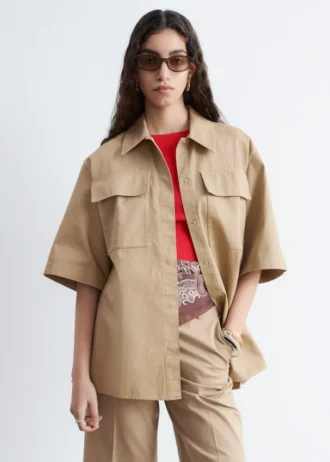 Chemise en coton à manches courtes