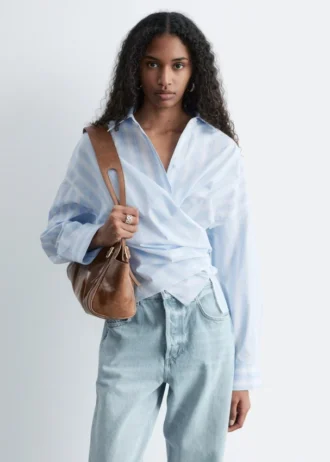 Chemise en coton à nouer à la taille