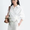 Chemise en coton à nouer à la taille