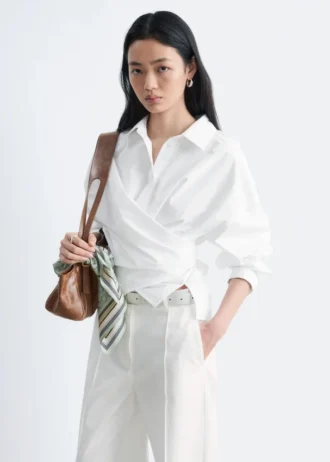 Chemise en coton à nouer à la taille