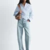 Chemise en coton à nouer à la taille