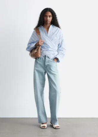 Chemise en coton à nouer à la taille