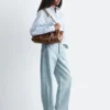 Chemise en coton à nouer à la taille