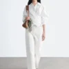 Chemise en coton à nouer à la taille