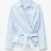 Chemise en coton à nouer à la taille