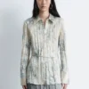 Chemise en crêpe avec ceinture à nouer