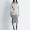 Chemise en crêpe avec ceinture à nouer