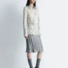 Chemise en crêpe avec ceinture à nouer