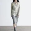 Chemise en crêpe avec ceinture à nouer