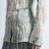 Chemise en crêpe avec ceinture à nouer