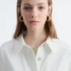 Chemise en denim à manches courtes et coupe ample