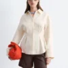Chemise en lin à plis à la taille