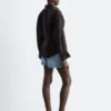 Chemise en lin à plis à la taille