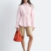 Chemise en popeline de coton à cordon de serrage