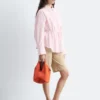 Chemise en popeline de coton à cordon de serrage
