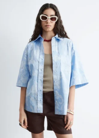 Chemise à manches courtes en coton