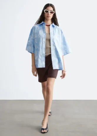 Chemise à manches courtes en coton