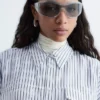 Chemise à poches plaquées et rayures