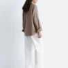 Chemise structurée en laine et coton