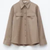 Chemise structurée en laine et coton