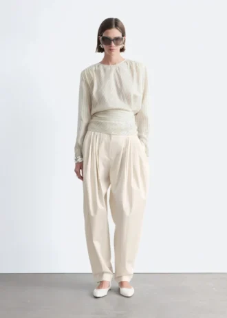 Chemisier froncé avec ceinture à nouer