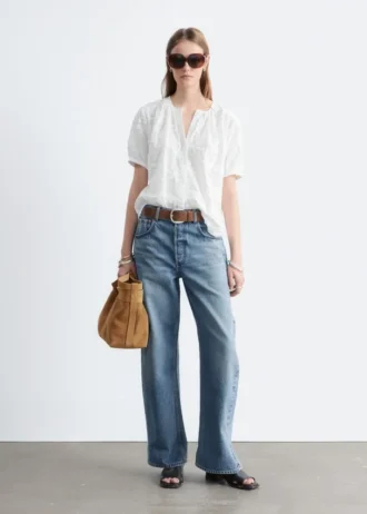 Chemisier oversize à manches bouffantes