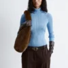 Col roulé en maille côtelée lurex