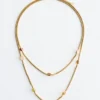 Collier à double chaîne et pierres