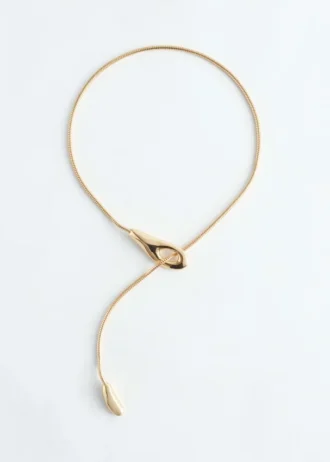 Collier lariat à chaîne serpent