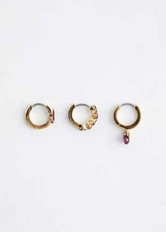 Ensemble de boucles d&rsquo;oreilles créoles en cristal