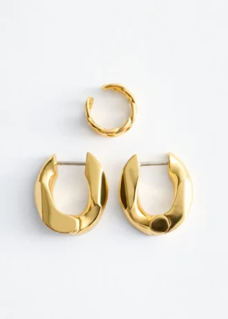 Ensemble de boucles d&rsquo;oreilles créoles épaisses