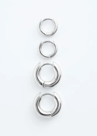 Ensemble de boucles d&rsquo;oreilles créoles épaisses