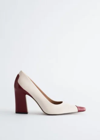 Escarpins en cuir à blocs de couleur