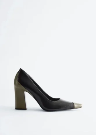 Escarpins en cuir à blocs de couleur