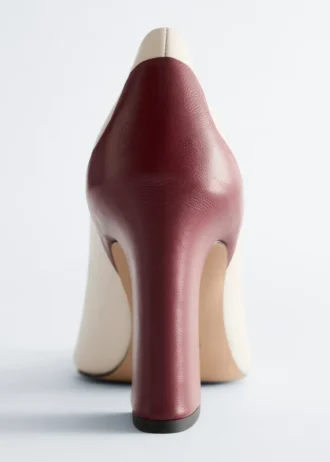 Escarpins en cuir à blocs de couleur