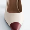 Escarpins en cuir à blocs de couleur