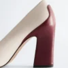 Escarpins en cuir à blocs de couleur