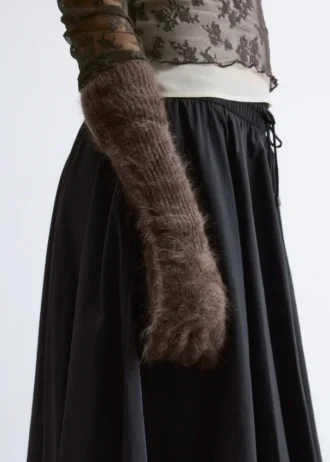 Gants en cachemire brossé tricoté
