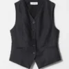 Gilet en lin ajusté