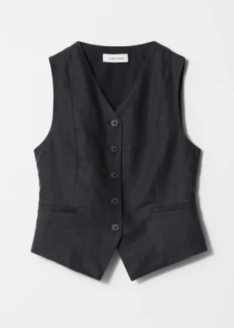 Gilet en lin ajusté