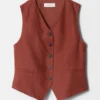 Gilet en lin ajusté