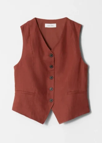 Gilet en lin ajusté
