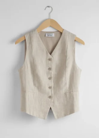 Gilet en lin ajusté